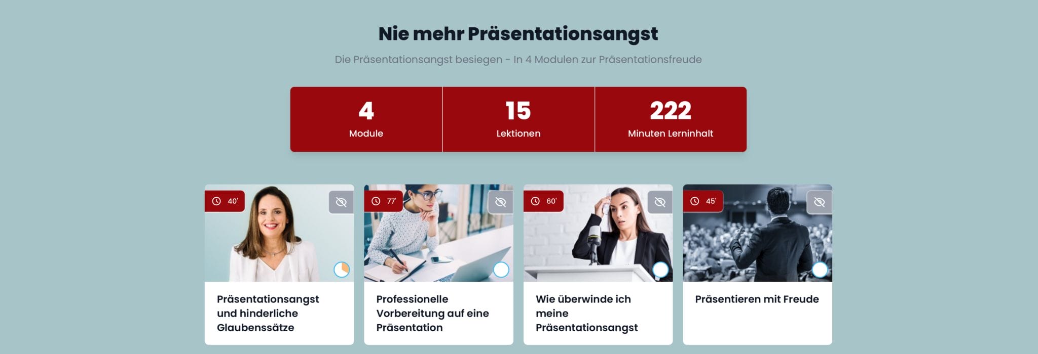 Nie mehr Präsentationsangst Onlinekurs Nie mehr Präsentationsangst