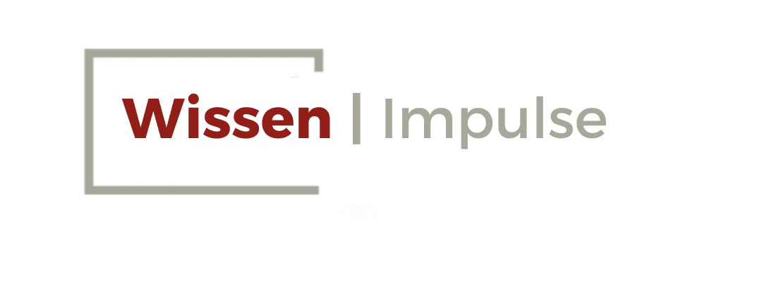 Logo mit dem Text „Wissen | Impulse“ in Rot und Grau, wobei „Wissen“ von einem grauen rechteckigen Umriss umschlossen ist. Dieses klare Design auf weißem Hintergrund ist perfekt für ein Kommunikationstraining und setzt ein eindrucksvolles Statement.